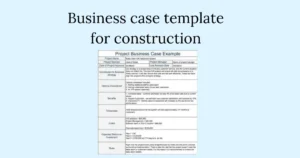 Business case template for construction